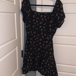 Black Floral Midi Dress